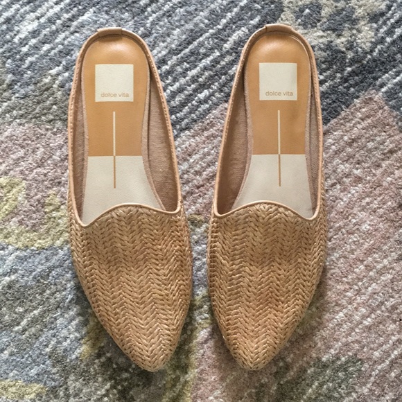 grant natural raffia woven loafer slides